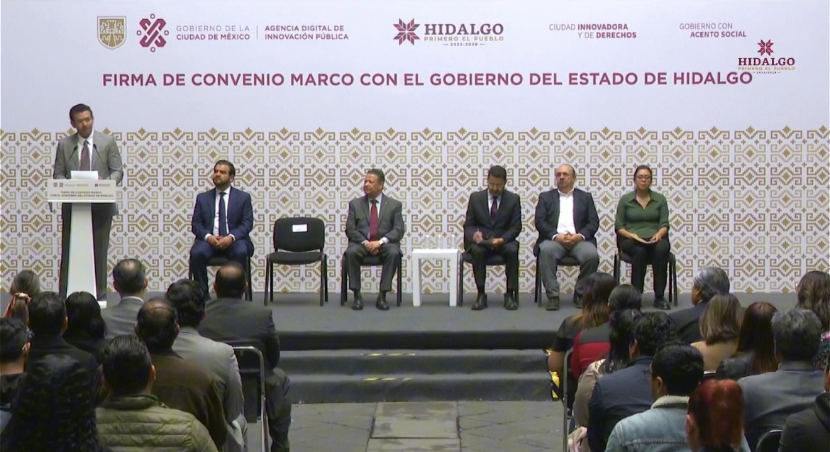 FIRMA DE CONVENIO INTERCAMBIO TECNOLÓGICO ENTRE GOBIERNO DE LA CDMX Y GOBIERNO DEL ESTADO DE HIDALGO